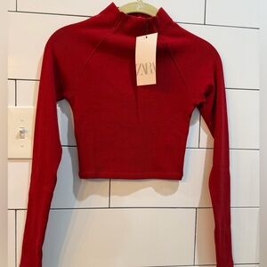 Zara Bold Red Crop Top